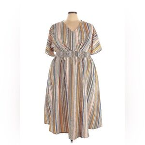 BloomChic Multicolor Striped Midi Dress